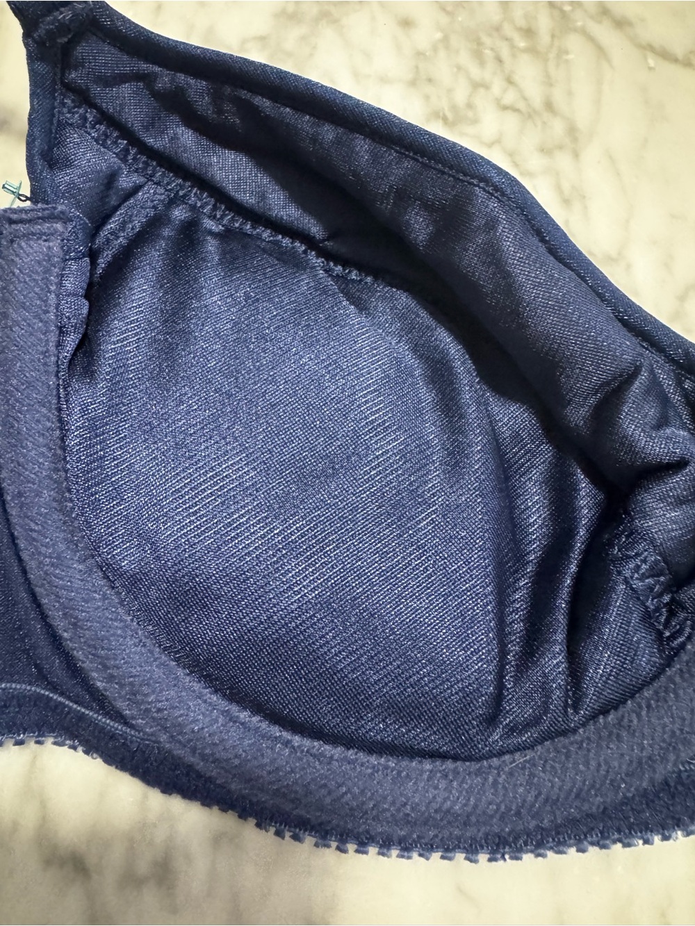 Rare Victoria's Secret Vintage 90s Navy Blue Sequin Push-Up Bra - Picture 9 of 9